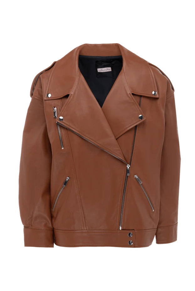 Fleur de Paris женские куртка из кожи коричневая женская купить с ценами и фото 173646 - фото 1