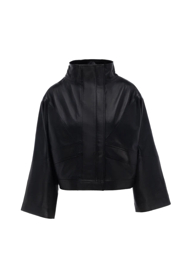 Fleur de Paris женские куртка из кожи черная женская купить с ценами и фото 173649 - фото 1