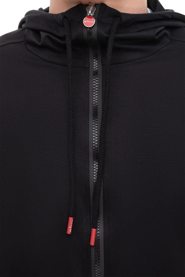Kiton спортивная кофта мужская хлопковая черная с капюшоном 173656 - фото 1