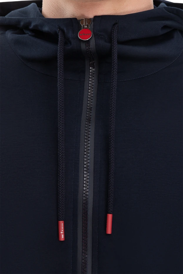 Kiton спортивная кофта мужская хлопковая синяя с капюшоном 173657 - фото 1
