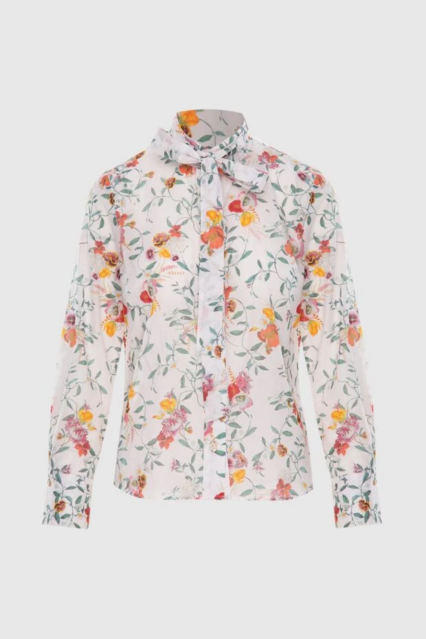 Zimmermann women's white cotton shirt with floral print 173674 - photo 1