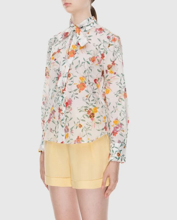 Zimmermann women's white cotton shirt with floral print 173674 - photo 3