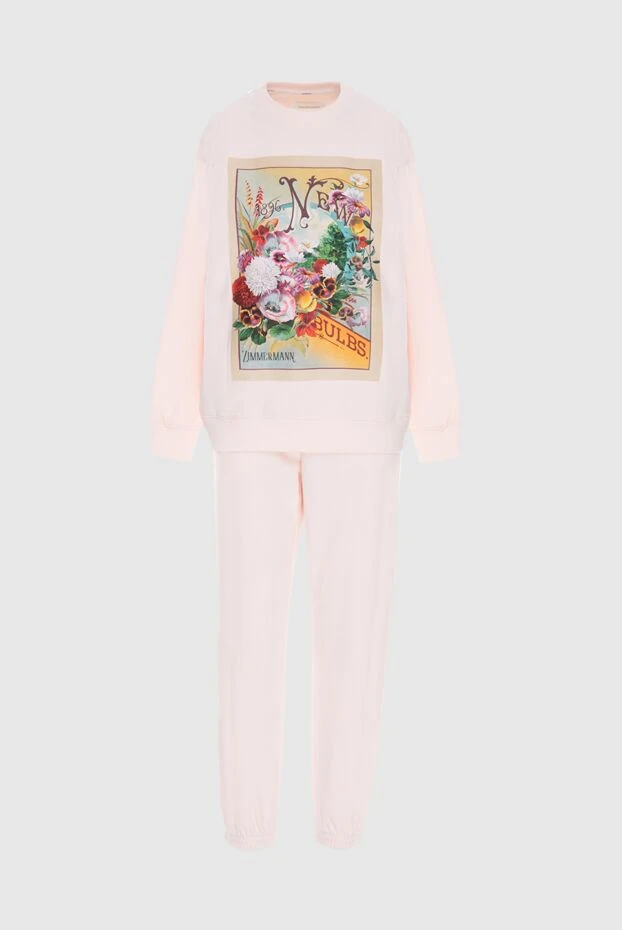 Walking suit made of cotton and polyester pink for women