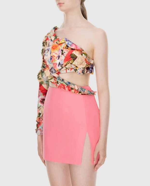 Zimmermann women's beige one-shoulder top with floral print 173681 - photo 3