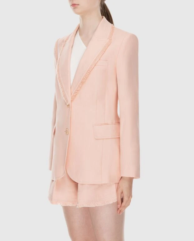 Zimmermann women's beige linen jacket with raw edges on the lapels 173682 - photo 3