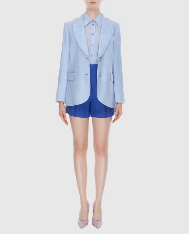 Zimmermann жакет жіночий блакитний з бахромою вздовж лацкана 173683 - фото 2