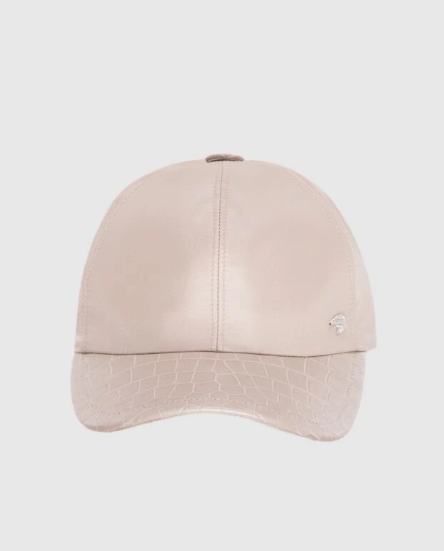 Stefano Ricci кепка зі шкіри алігатора та шовку бежева чоловіча 173709 - фото 1