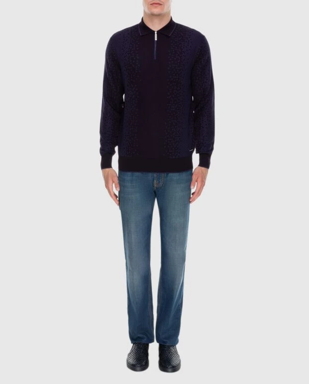 Stefano Ricci джинси з бавовни сині чоловічі 173714 - фото 2