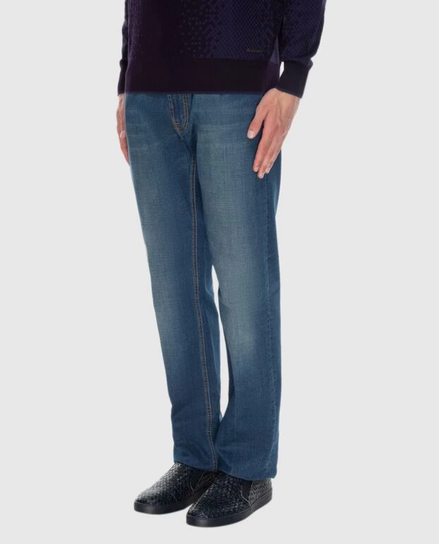 Stefano Ricci джинси з бавовни сині чоловічі 173714 - фото 3