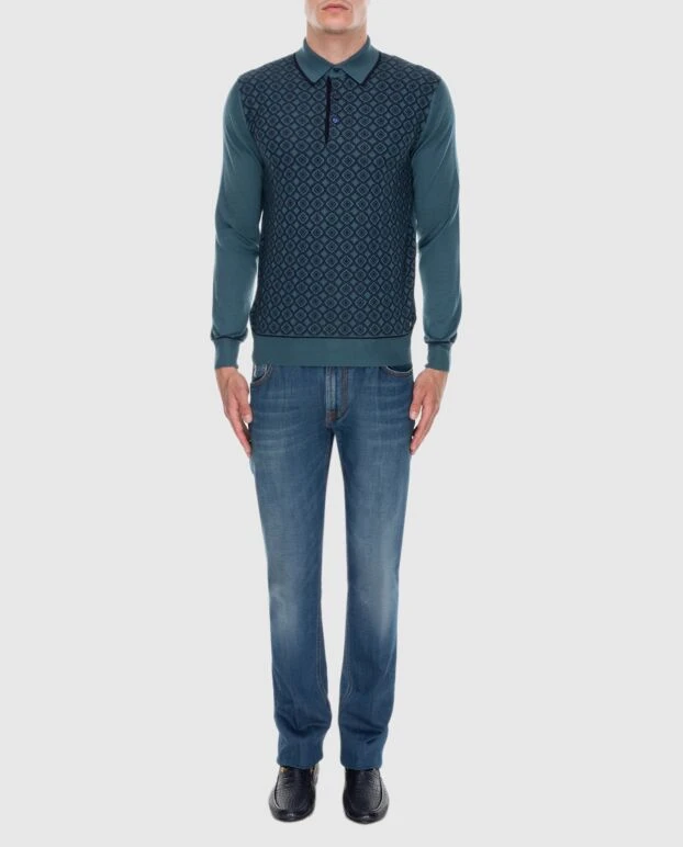 Stefano Ricci джинси з бавовни сині чоловічі 173715 - фото 2