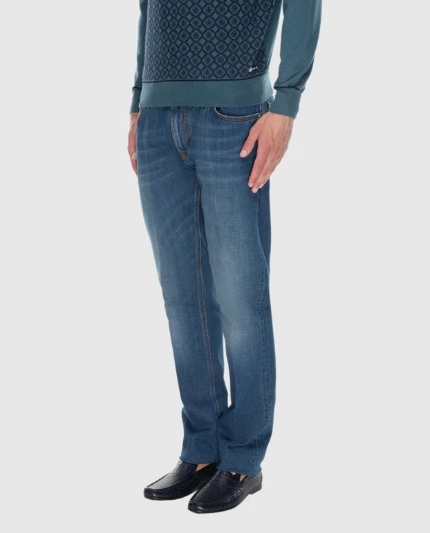 Stefano Ricci джинси з бавовни сині чоловічі 173715 - фото 3