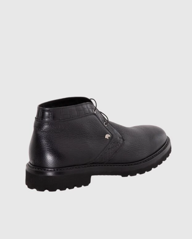 Stefano Ricci ботинки мужские черные из фактурной кожи 173717 - фото 3