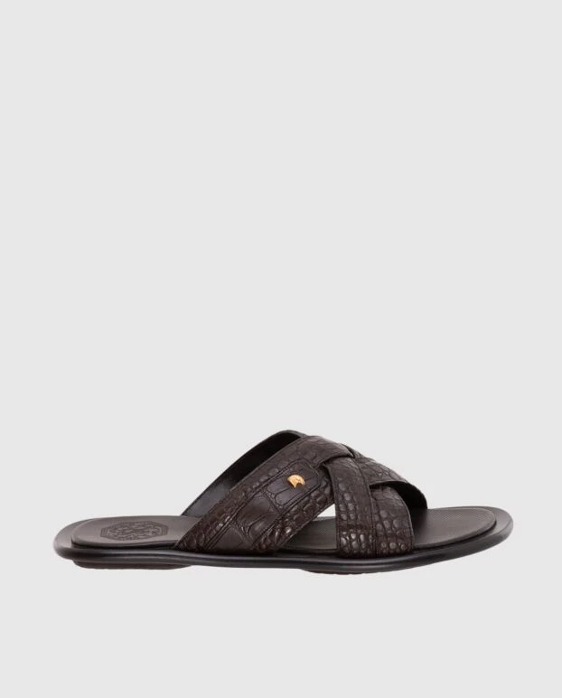 Stefano Ricci сандалі чоловічі коричневі з фактурної шкіри 173722 - фото 1