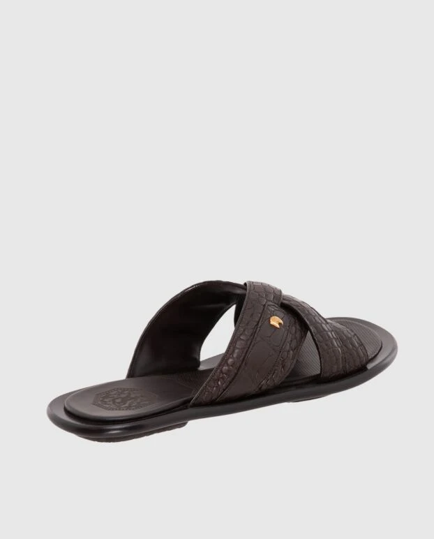 Stefano Ricci сандалі чоловічі коричневі з фактурної шкіри 173722 - фото 3