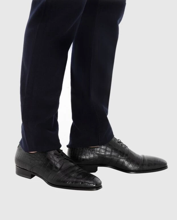 Stefano Ricci туфли мужские из кожи аллигатора черные 173725 - фото 2