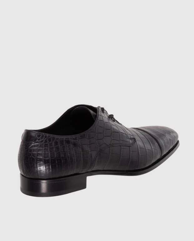 Stefano Ricci туфли мужские из кожи аллигатора черные 173725 - фото 3