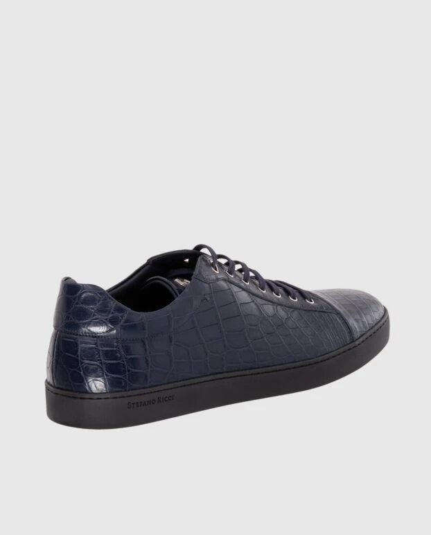 Stefano Ricci снікери зі шкіри алігатора сині чоловічі 173727 - фото 3