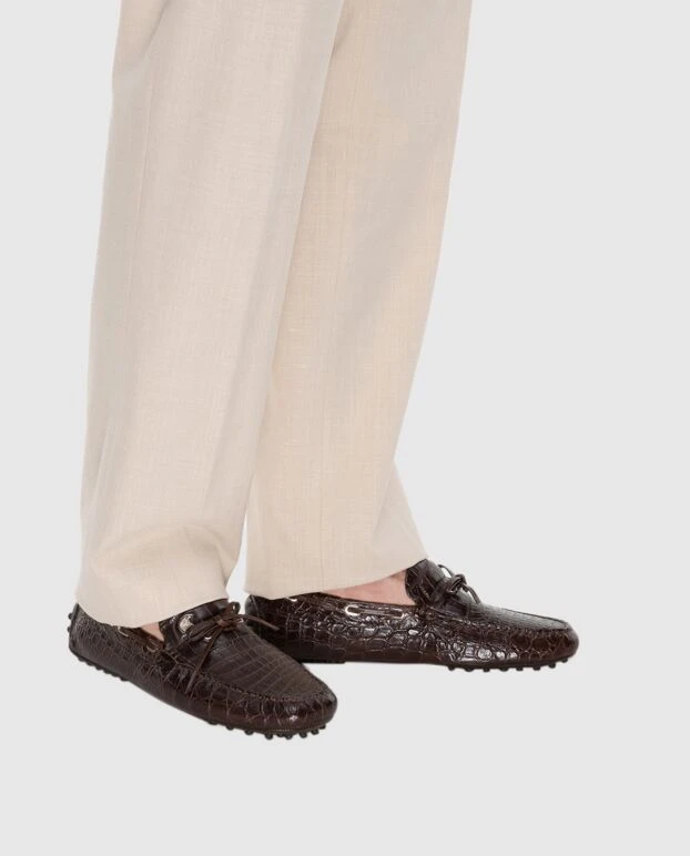 Men's alligator leather moccasins brown - photo 2