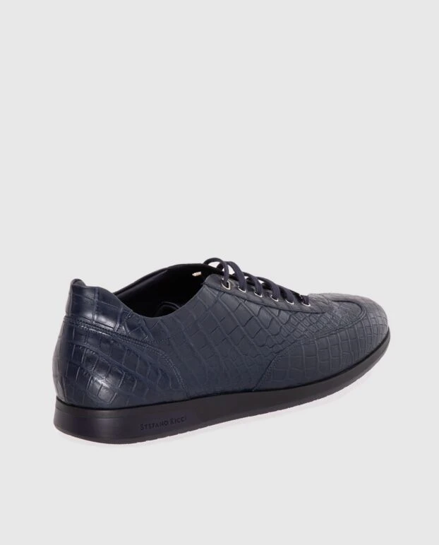 Stefano Ricci снікери зі шкіри алігатора сині чоловічі 173738 - фото 3