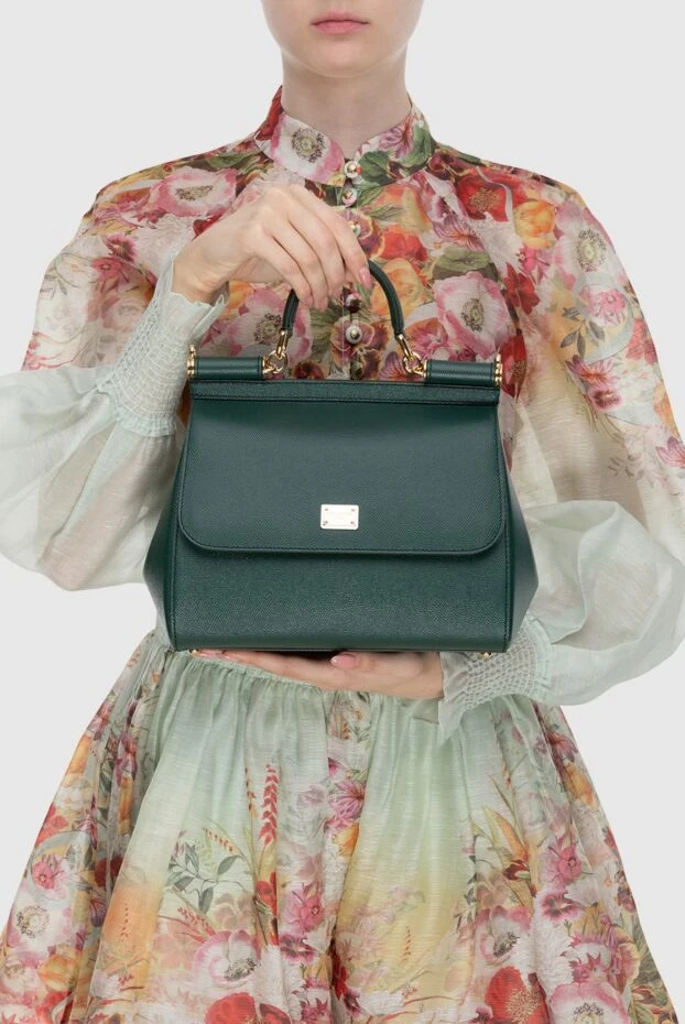 Dolce & Gabbana женские сумка из кожи зеленая женская купить с ценами и фото 173759 - фото 2