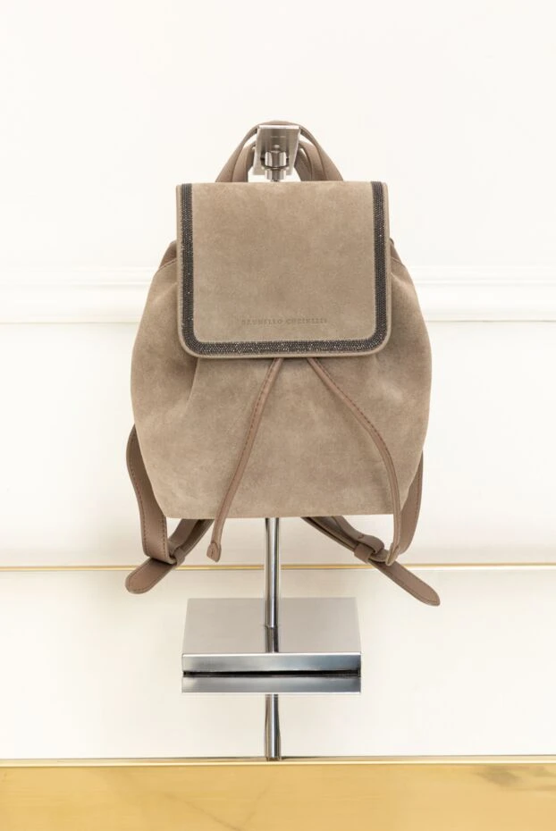 Backpack for women beige suede - photo 2