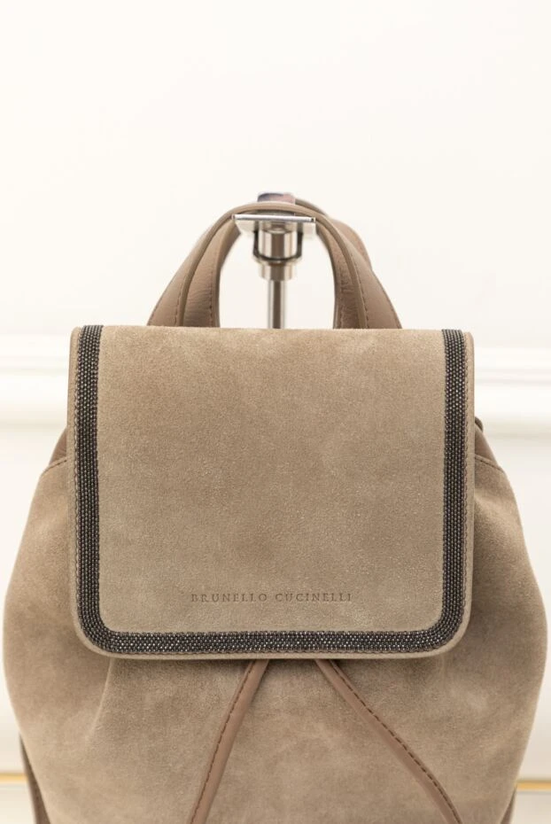 Рюкзак жіночий бежевий замшевий - фото 2