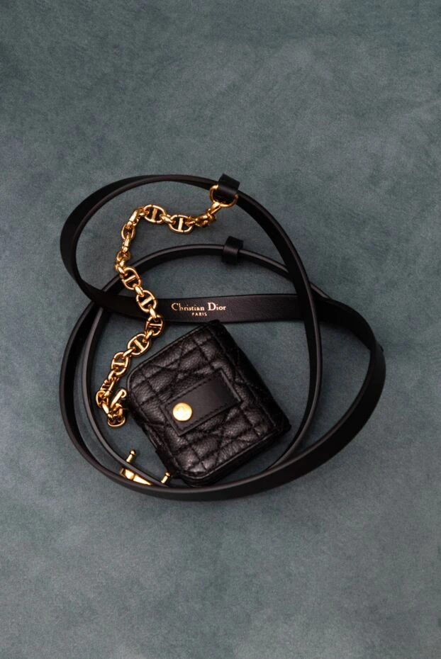 Dior black leather belt for women with logo 173776 - photo 2