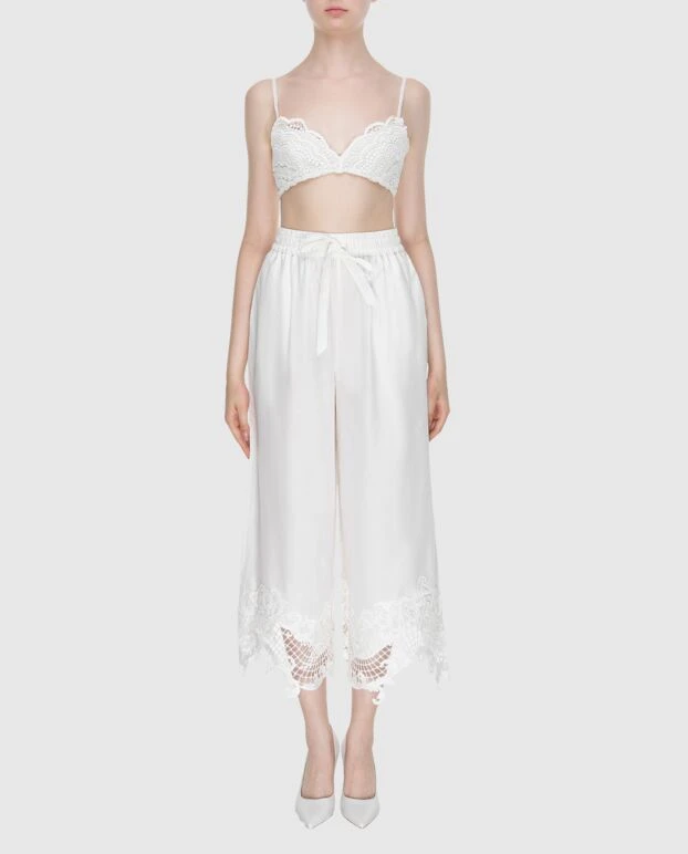 Women's bralette white with lace - photo 2