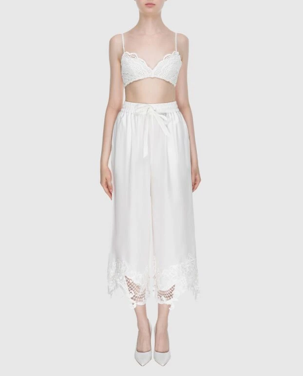 Zimmermann pants for women white with lace on the bottom 173790 - photo 2