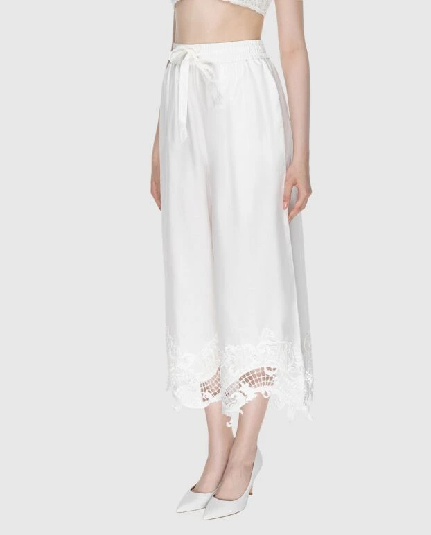 Zimmermann pants for women white with lace on the bottom 173790 - photo 3