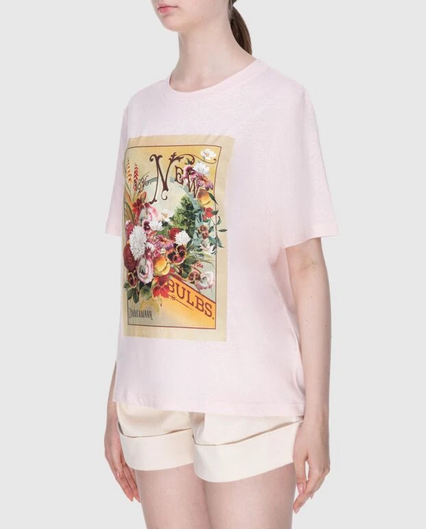 Zimmermann women's pink cotton t-shirt with print 173796 - photo 3