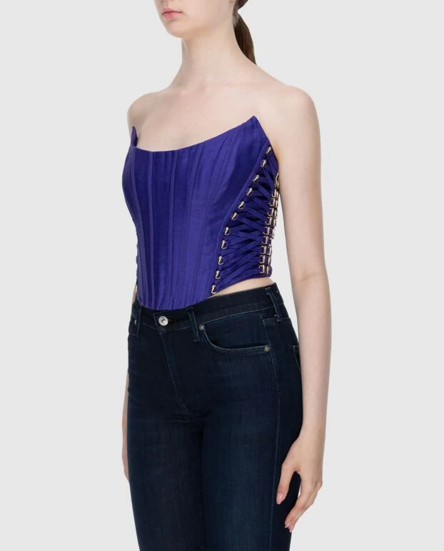 Zimmermann blue linen and silk corset for women 173819 - photo 3