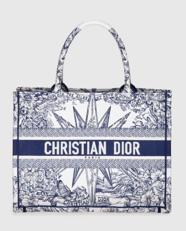 Dior женские сумка из хлопка синяя женская 173829 - фото 1