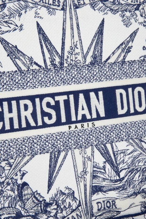 Dior сумка жіноча бавовняна синя в квіти 173829 - фото 1