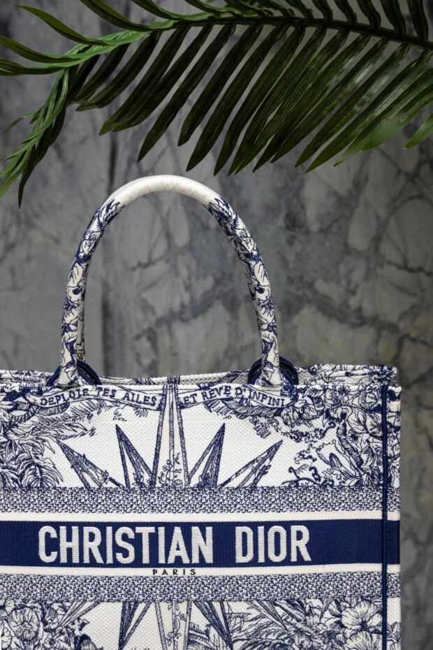 Dior women's cotton bag blue in flowers 173829 - photo 3