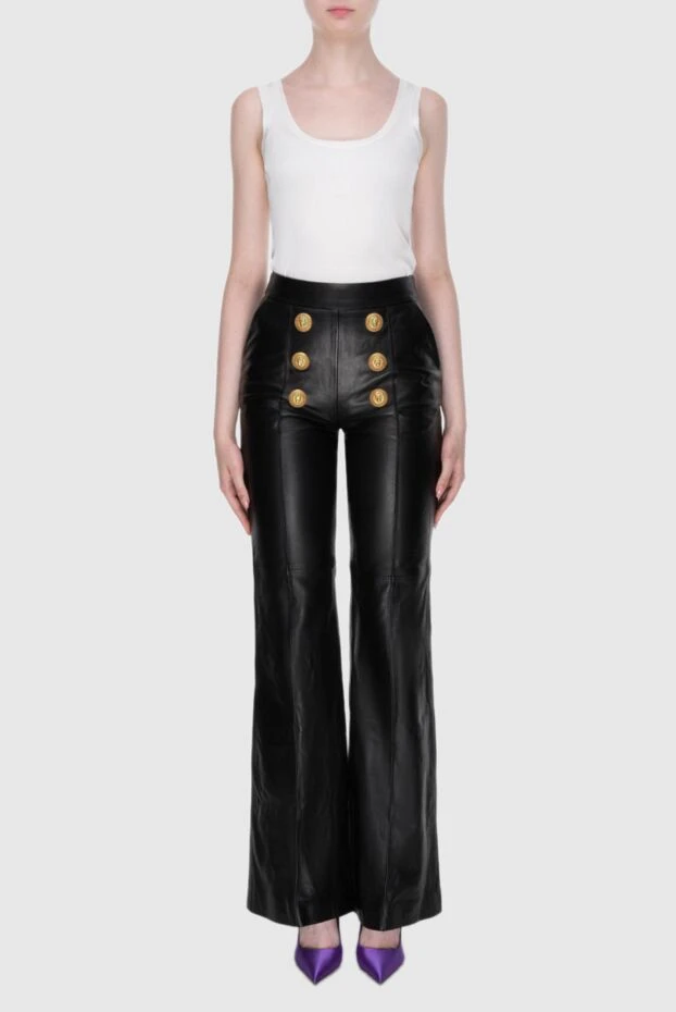 Balmain woman black leather pants for women buy with prices and photos 173859 - photo 2