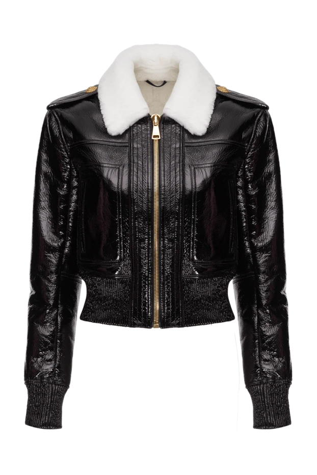 Balmain женские куртка из кожи черная женская купить с ценами и фото 173860 - фото 1
