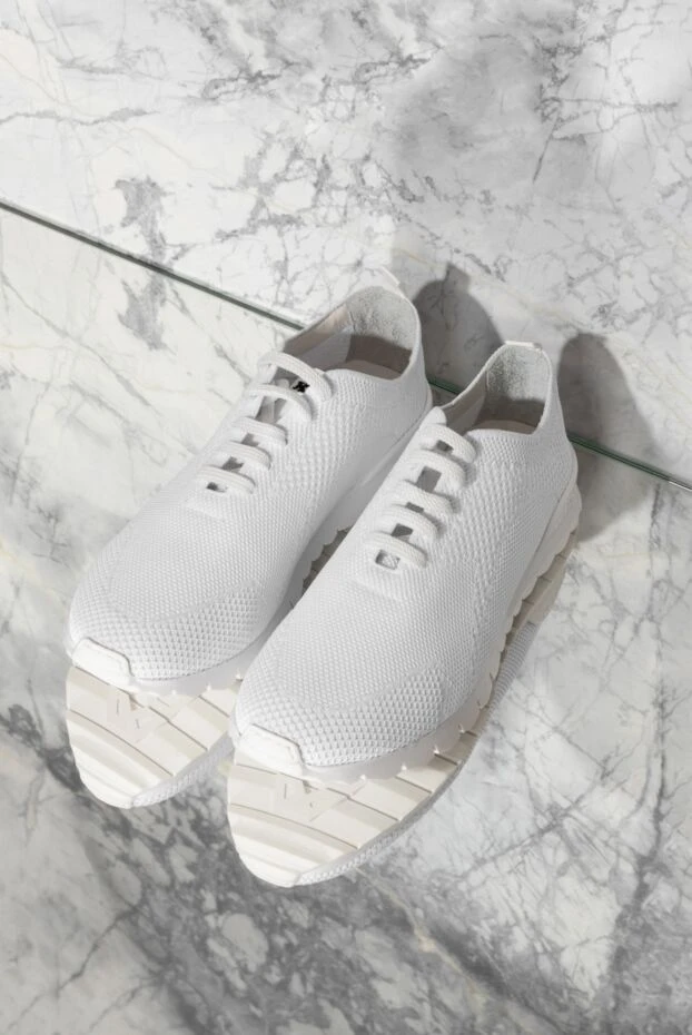 Kiton кросівки чоловічі білі з лого на язичку 173915 - фото 2