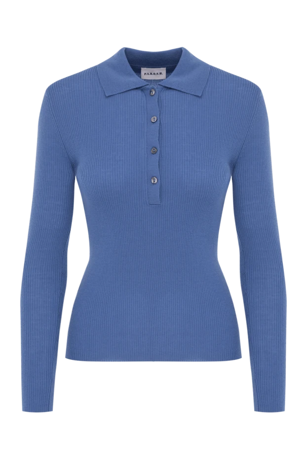 P.A.R.O.S.H. woman blue wool polo shirt for women buy with prices and photos 173922 - photo 1