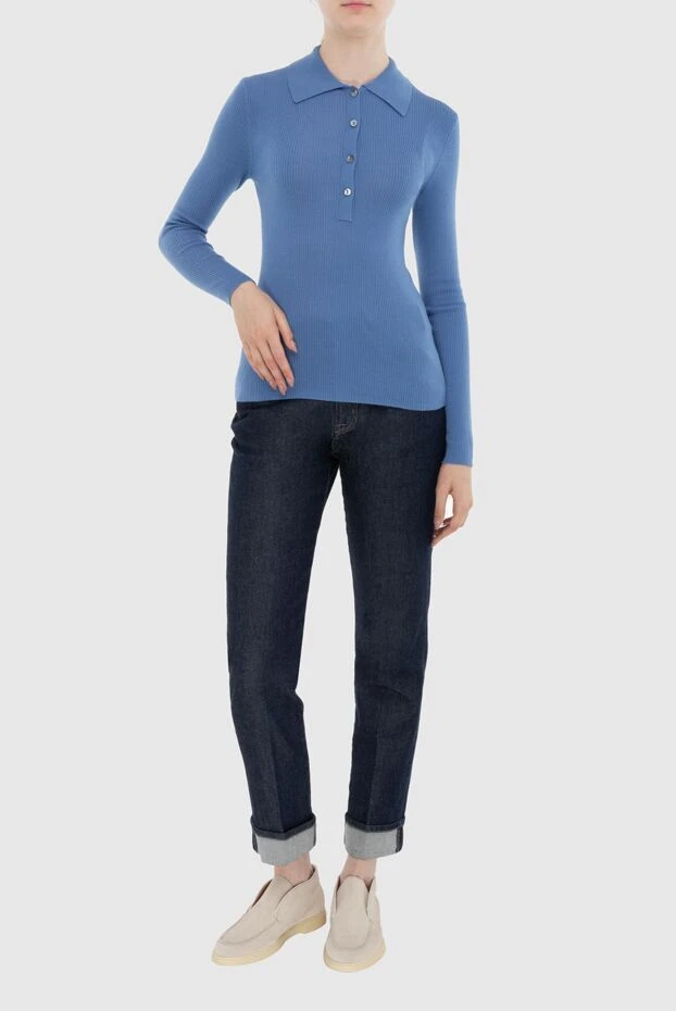 P.A.R.O.S.H. woman blue wool polo shirt for women buy with prices and photos 173922 - photo 1