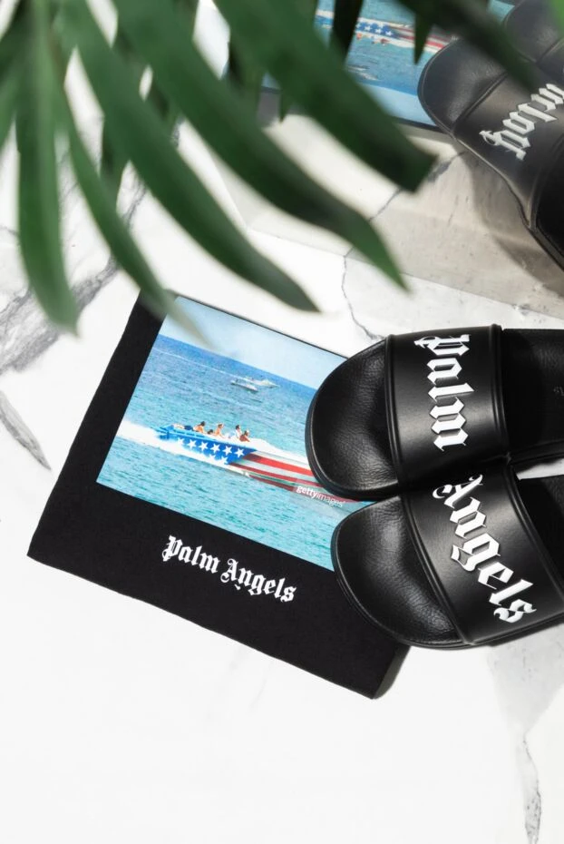 Palm Angels sliders for women black with white logo 173933 - photo 2