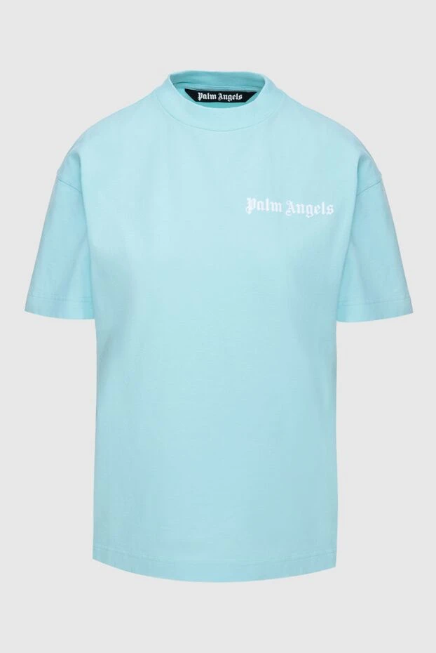 Palm Angels женские футболка из хлопка голубая женская купить с ценами и фото 173936 - фото 1