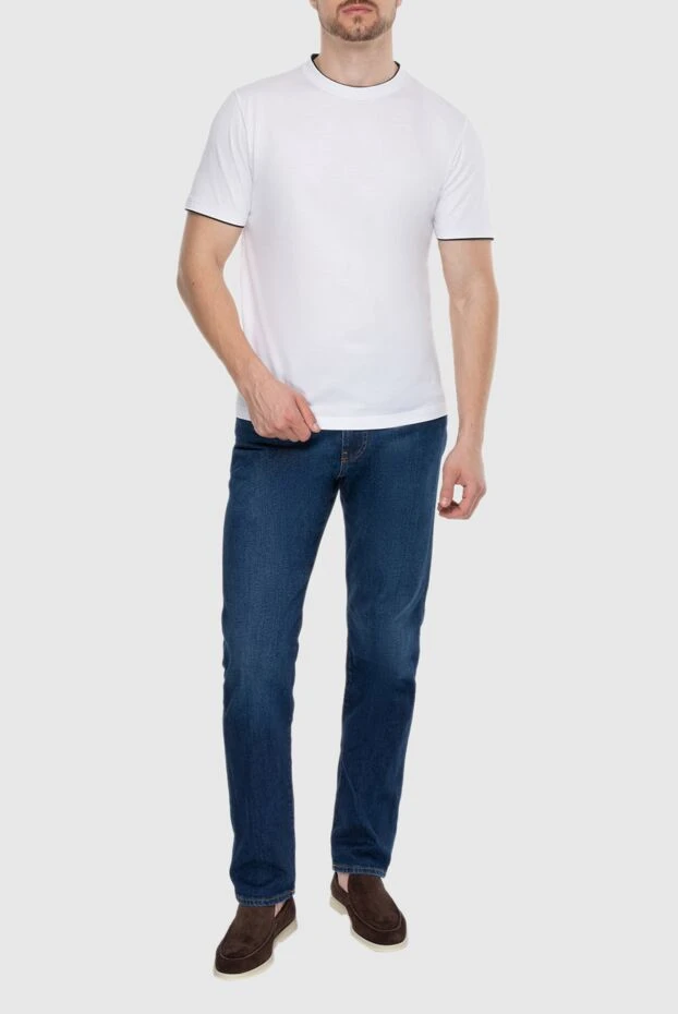 Loro Piana мужские футболка из хлопка белая мужская купить с ценами и фото 173970 - фото 2
