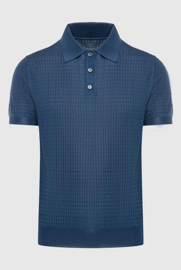 Corneliani blue silk polo for men 174033 - photo 1