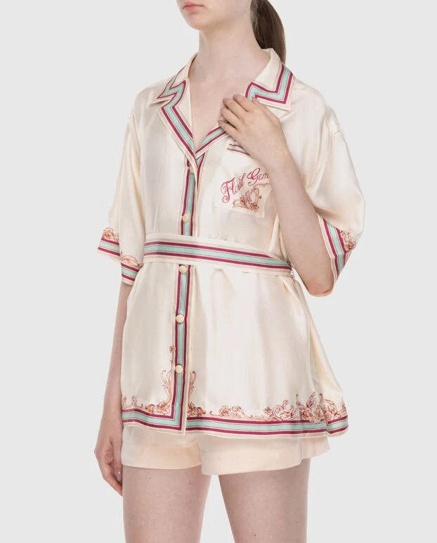 Zimmermann women's silk beige shirt with a belt and floral print 174047 - photo 3