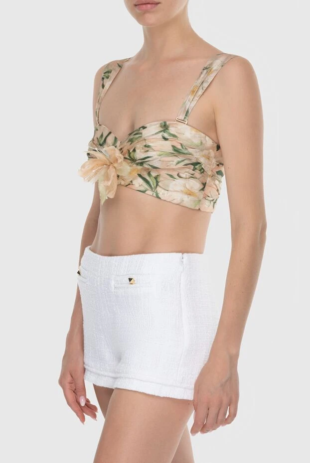 Zimmermann bralette top for women beige with floral pattern and lily 174051 - photo 3