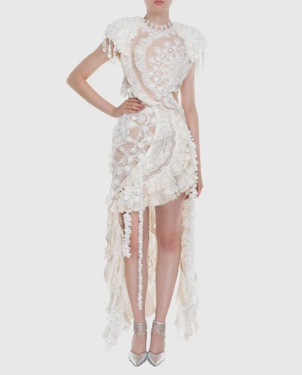 Zimmermann asymmetrical dress for women beige with lace 174053 - photo 2