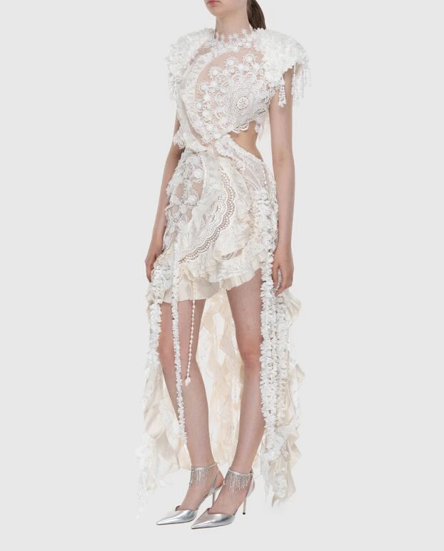 Zimmermann asymmetrical dress for women beige with lace 174053 - photo 3