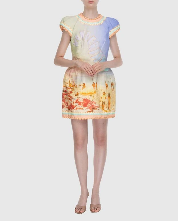 Zimmermann women's yellow mini dress with beach print 174057 - photo 2