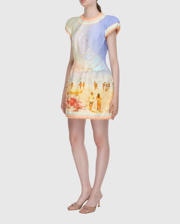 Zimmermann women's yellow mini dress with beach print 174057 - photo 3